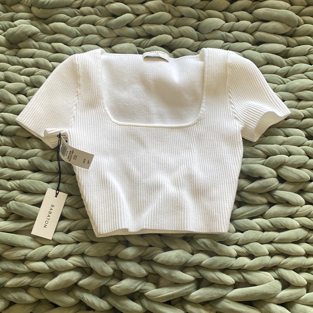 Aritzia Adelaide Sculpt Knit White — XS